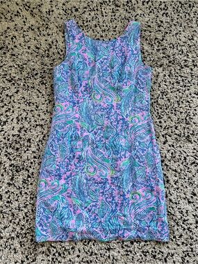 Lilly Pulitzer Lilac Rose We Mermaid It Maurina Shift Linen Dress Summer Size 6